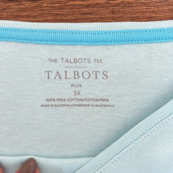 Talbots The Talbots Tee in Opal Blue, 100% Cotton, 3X, NWT - Picture 4 of 10